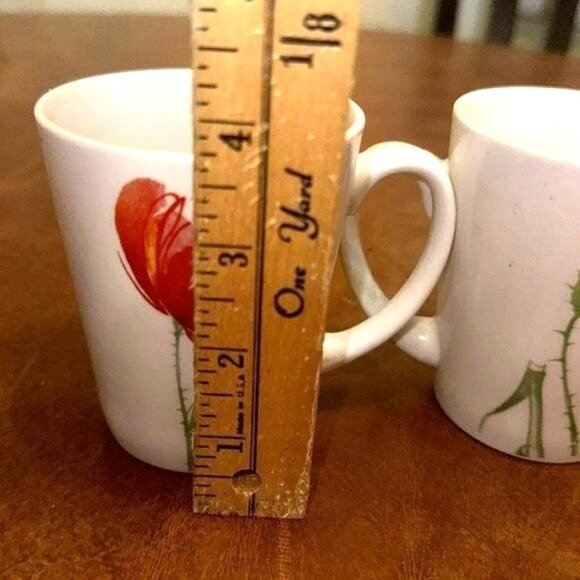 Set Of 4 Gibson Everyday Floral Pattern Coffee Mugs - Picture 4 of 6